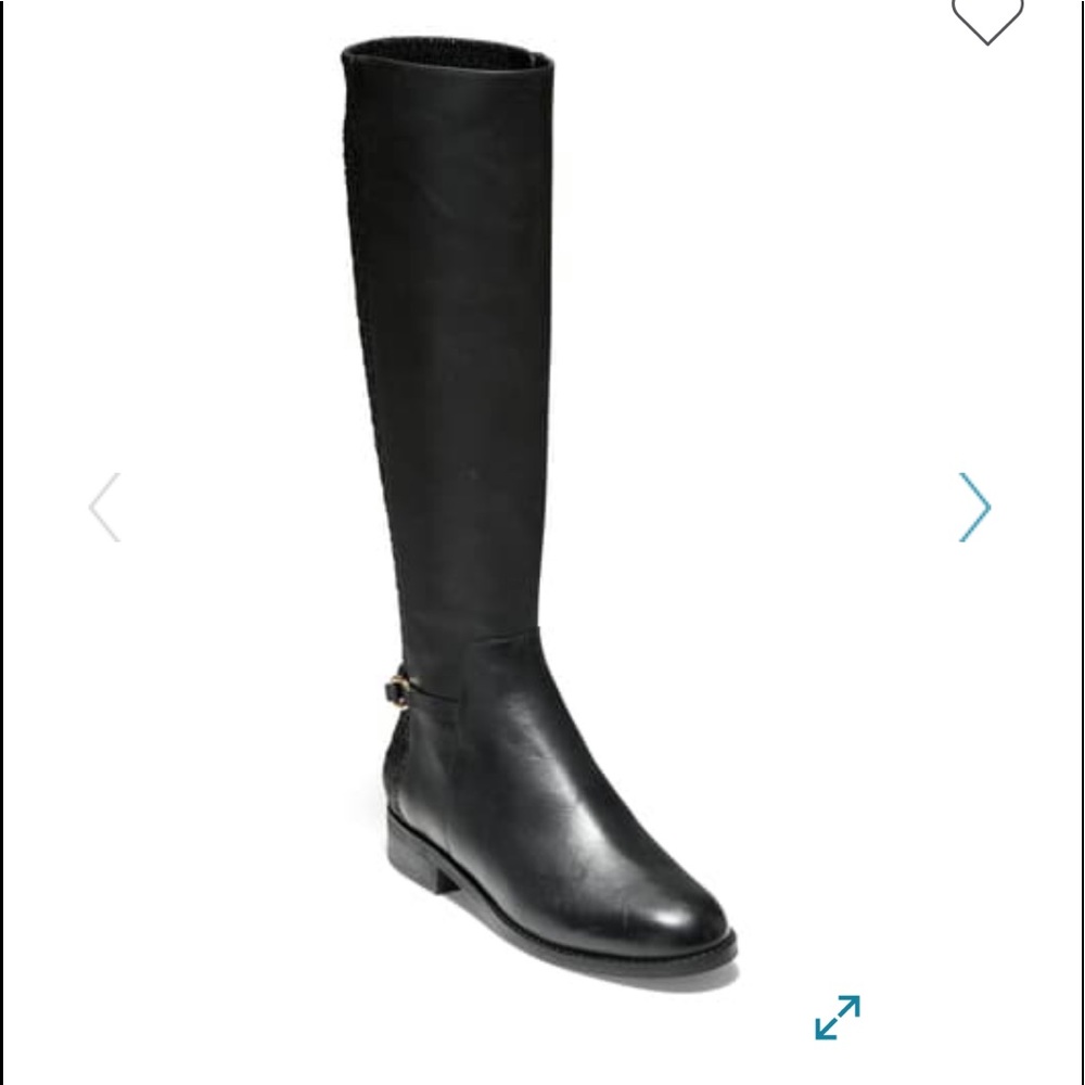 New! Cole Haan isabell black back stretch boots